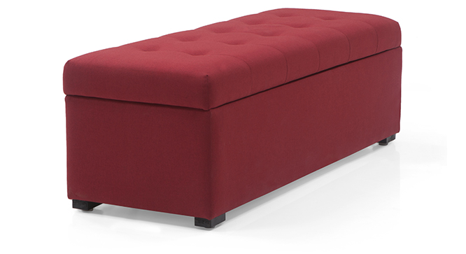 Savron Upholstered Storage Bench(Sangeria Red)